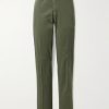 Straight-Leg Cotton-Blend Twill Trousers