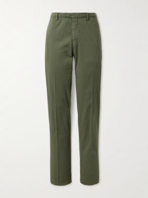 Straight-Leg Cotton-Blend Twill Trousers Straight-Leg Cotton-Blend Twill Trousers