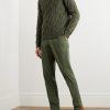 Straight-Leg Cotton-Blend Twill Trousers - OU