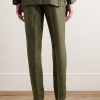 Straight-Leg Linen-Twill Suit Trousers - BK
