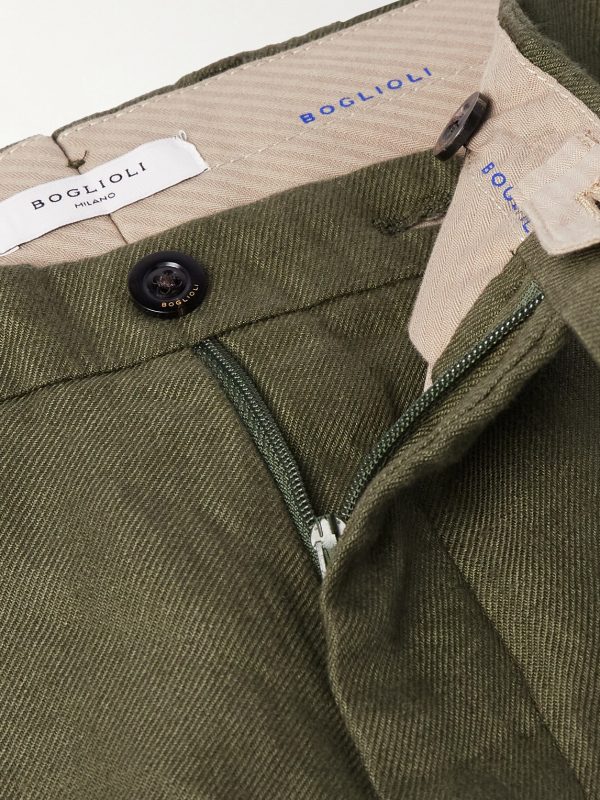 Straight-Leg Linen-Twill Suit Trousers - E1