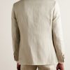 Kei Slim-Fit Double-Breasted Linen and Silk-Blend Suit Jacket - BK Kei Slim-Fit Double-Breasted Linen and Silk-Blend Suit Jacket - BK