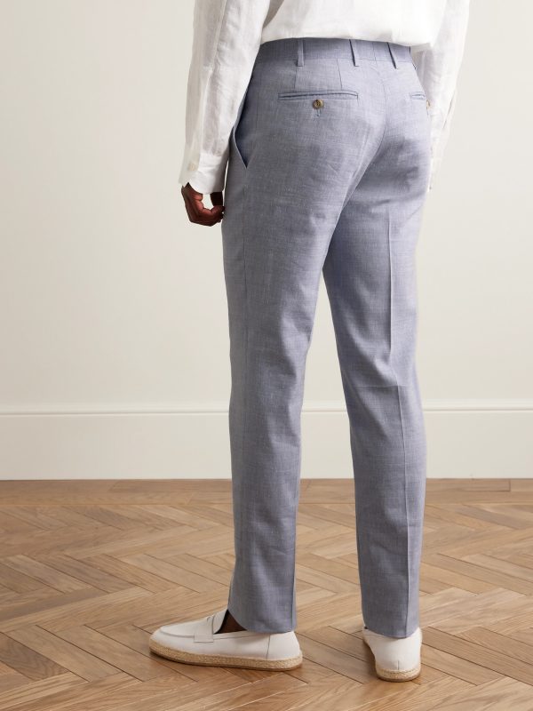Kei Slim-Fit Linen and Wool-Blend Suit Trousers - BK Kei Slim-Fit Linen and Wool-Blend Suit Trousers - BK