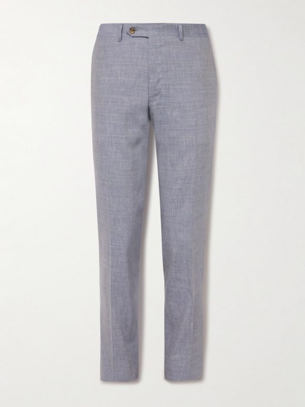 Kei Slim-Fit Linen and Wool-Blend Suit Trousers Kei Slim-Fit Linen and Wool-Blend Suit Trousers