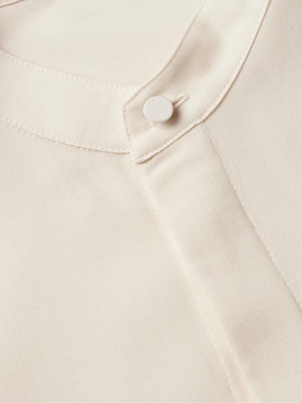 Ollie Grandad-Collar Cashmere-Voile Shirt - CU Ollie Grandad-Collar Cashmere-Voile Shirt - CU