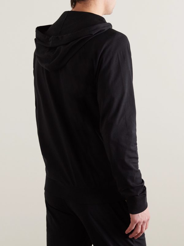 Grosgrain-Trimmed Cotton-Jersey Zip-Up Hoodie - BK Grosgrain-Trimmed Cotton-Jersey Zip-Up Hoodie - BK