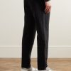Tapered Pleated Linen, Cotton and Nylon-Blend Trousers - BK