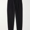 Tapered Pleated Linen, Cotton and Nylon-Blend Trousers