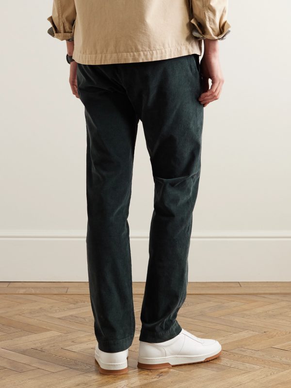 Straight-Leg Garment-Dyed Stretch Organic Cotton-Needlecord Trousers - BK Straight-Leg Garment-Dyed Stretch Organic Cotton-Needlecord Trousers - BK
