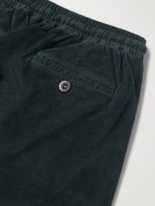 Straight-Leg Garment-Dyed Stretch Organic Cotton-Needlecord Trousers - CU Straight-Leg Garment-Dyed Stretch Organic Cotton-Needlecord Trousers - CU