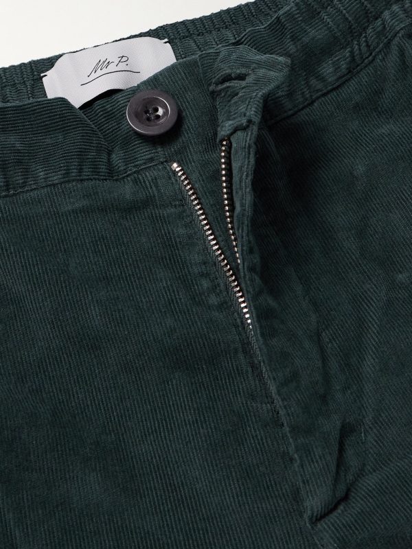 Straight-Leg Garment-Dyed Stretch Organic Cotton-Needlecord Trousers - E1 Straight-Leg Garment-Dyed Stretch Organic Cotton-Needlecord Trousers - E1