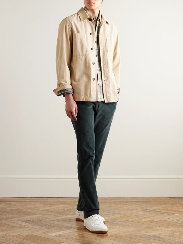 Straight-Leg Garment-Dyed Stretch Organic Cotton-Needlecord Trousers - OU Straight-Leg Garment-Dyed Stretch Organic Cotton-Needlecord Trousers - OU