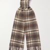 Fringed Checked Cashmere Scarf Fringed Checked Cashmere Scarf