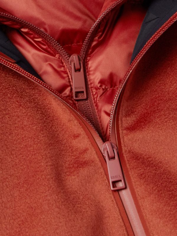 Convertible Leather-Trimmed Cashmere Down Hooded Ski Jacket - CU Convertible Leather-Trimmed Cashmere Down Hooded Ski Jacket - CU