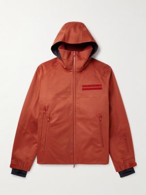 Convertible Leather-Trimmed Cashmere Down Hooded Ski Jacket Convertible Leather-Trimmed Cashmere Down Hooded Ski Jacket