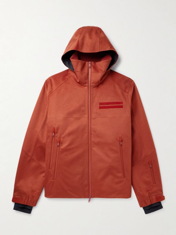 Convertible Leather-Trimmed Cashmere Down Hooded Ski Jacket Convertible Leather-Trimmed Cashmere Down Hooded Ski Jacket