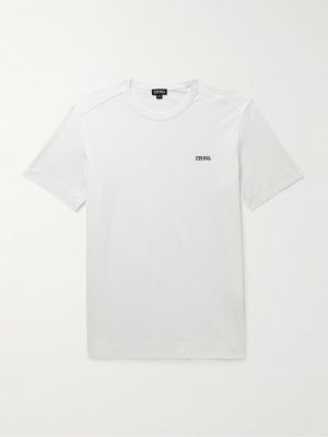 Slim-Fit Logo-Embroidered Cotton-Jersey T-Shirt Slim-Fit Logo-Embroidered Cotton-Jersey T-Shirt
