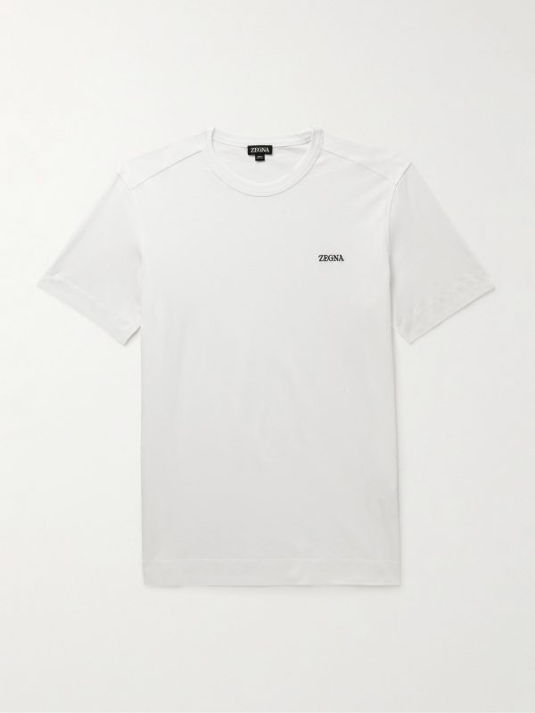 Slim-Fit Logo-Embroidered Cotton-Jersey T-Shirt Slim-Fit Logo-Embroidered Cotton-Jersey T-Shirt