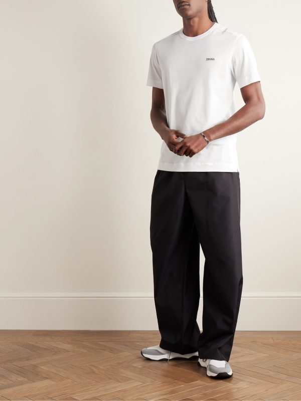 Slim-Fit Logo-Embroidered Cotton-Jersey T-Shirt - OU Slim-Fit Logo-Embroidered Cotton-Jersey T-Shirt - OU