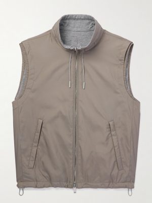 Reversible Shell and Cashmere, Cotton and Silk-Blend Gilet Reversible Shell and Cashmere, Cotton and Silk-Blend Gilet