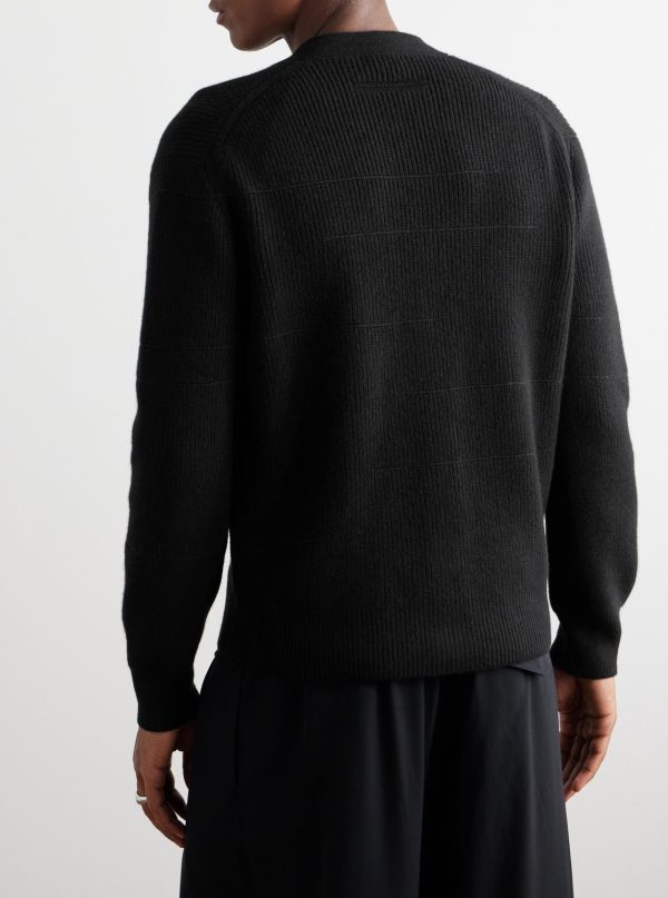 Ribbed Oasi Cashmere and Cotton-Blend Cardigan - BK Ribbed Oasi Cashmere and Cotton-Blend Cardigan - BK