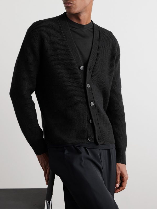 Ribbed Oasi Cashmere and Cotton-Blend Cardigan - FR Ribbed Oasi Cashmere and Cotton-Blend Cardigan - FR