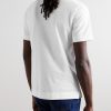Slim-Fit Nubuck-Trimmed Cotton-Piqué Polo Shirt - BK