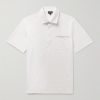 Slim-Fit Nubuck-Trimmed Cotton-Piqué Polo Shirt