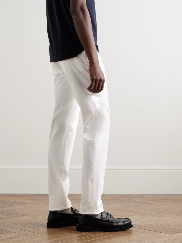 Slim-Fit Straight-Leg Cotton-Twill Trousers - BK Slim-Fit Straight-Leg Cotton-Twill Trousers - BK