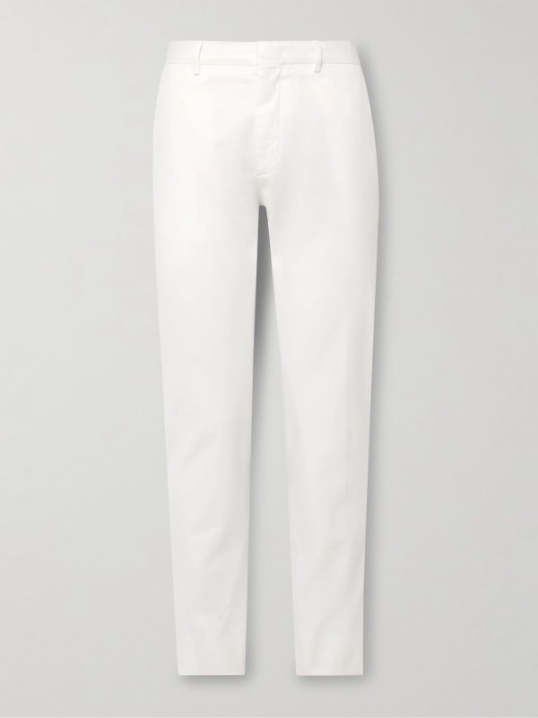 Slim-Fit Straight-Leg Cotton-Twill Trousers Slim-Fit Straight-Leg Cotton-Twill Trousers