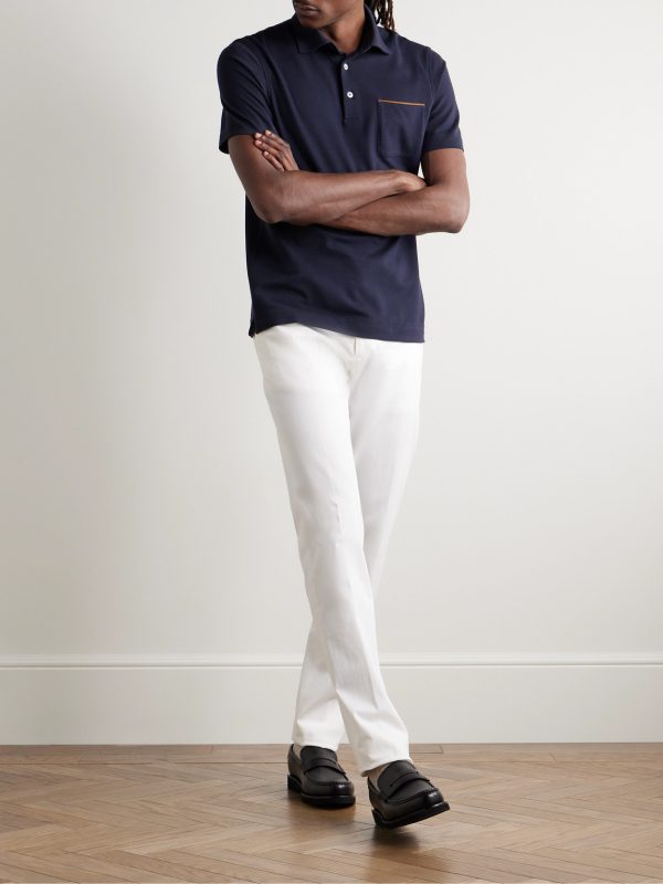 Slim-Fit Straight-Leg Cotton-Twill Trousers - OU Slim-Fit Straight-Leg Cotton-Twill Trousers - OU