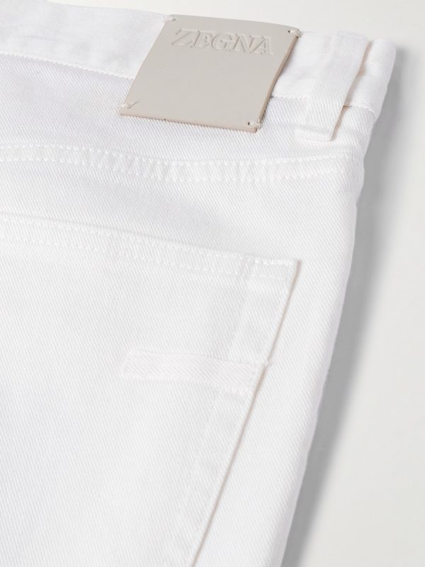 Leather-Trimmed Straight-Leg Jeans - CU Leather-Trimmed Straight-Leg Jeans - CU