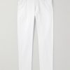 Leather-Trimmed Straight-Leg Jeans Leather-Trimmed Straight-Leg Jeans