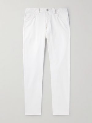 Leather-Trimmed Straight-Leg Jeans Leather-Trimmed Straight-Leg Jeans