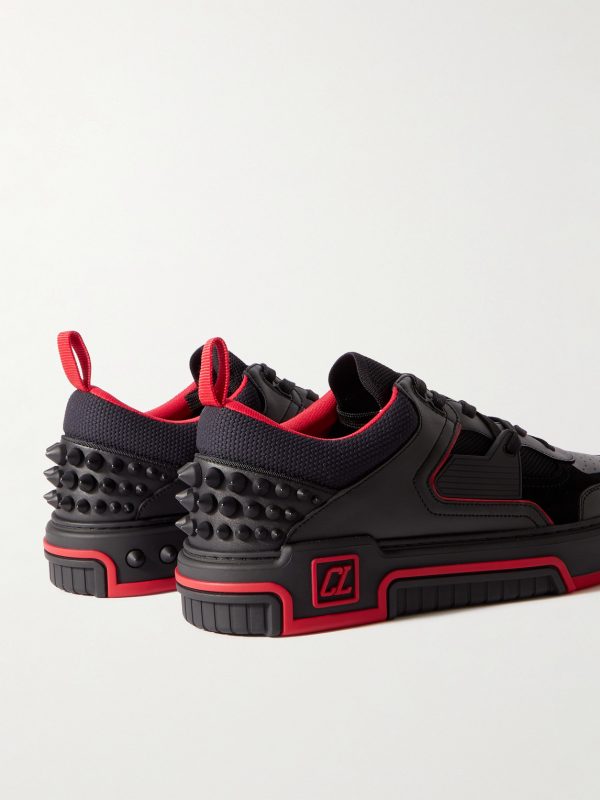 Astroloubi Spiked Leather, Suede and Mesh Sneakers - BK Astroloubi Spiked Leather, Suede and Mesh Sneakers - BK