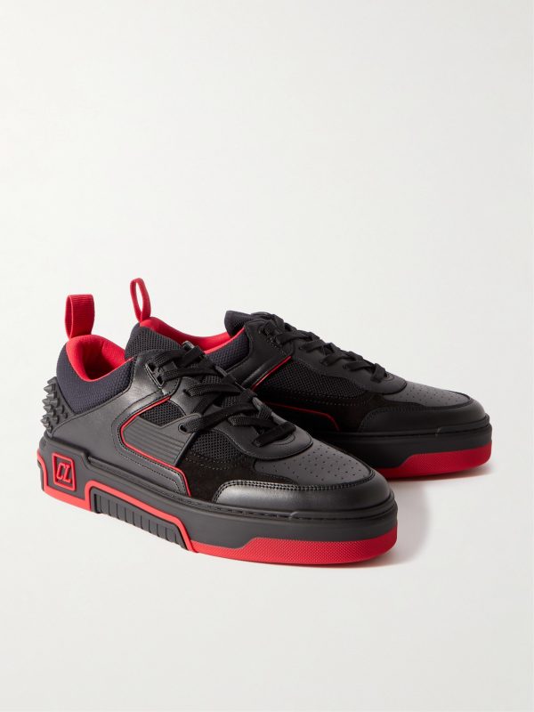 Astroloubi Spiked Leather, Suede and Mesh Sneakers - FR Astroloubi Spiked Leather, Suede and Mesh Sneakers - FR