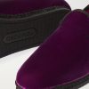 Neal Grosgrain and Leather-Trimmed Velvet Slippers - CU Neal Grosgrain and Leather-Trimmed Velvet Slippers - CU