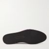 Neal Grosgrain and Leather-Trimmed Velvet Slippers - E1 Neal Grosgrain and Leather-Trimmed Velvet Slippers - E1