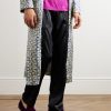 Neal Grosgrain and Leather-Trimmed Velvet Slippers - OU Neal Grosgrain and Leather-Trimmed Velvet Slippers - OU
