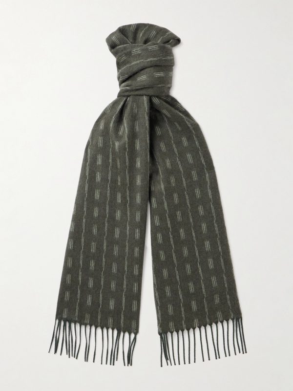 Fringed Cashmere-Jacquard Scarf Fringed Cashmere-Jacquard Scarf