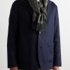 Fringed Cashmere-Jacquard Scarf - OU Fringed Cashmere-Jacquard Scarf - OU
