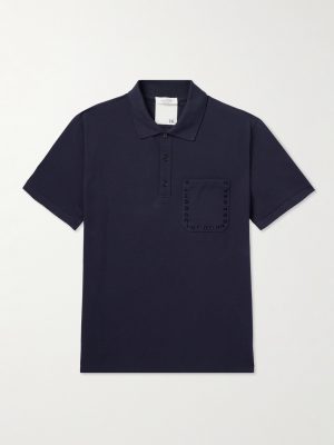Rockstud Embellished Cotton-Piqué Polo Shirt Rockstud Embellished Cotton-Piqué Polo Shirt