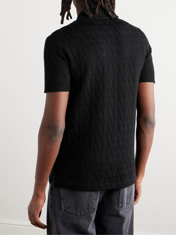 Toile Iconograph Logo-Jacquard Cotton-Blend Polo Shirt - BK Toile Iconograph Logo-Jacquard Cotton-Blend Polo Shirt - BK