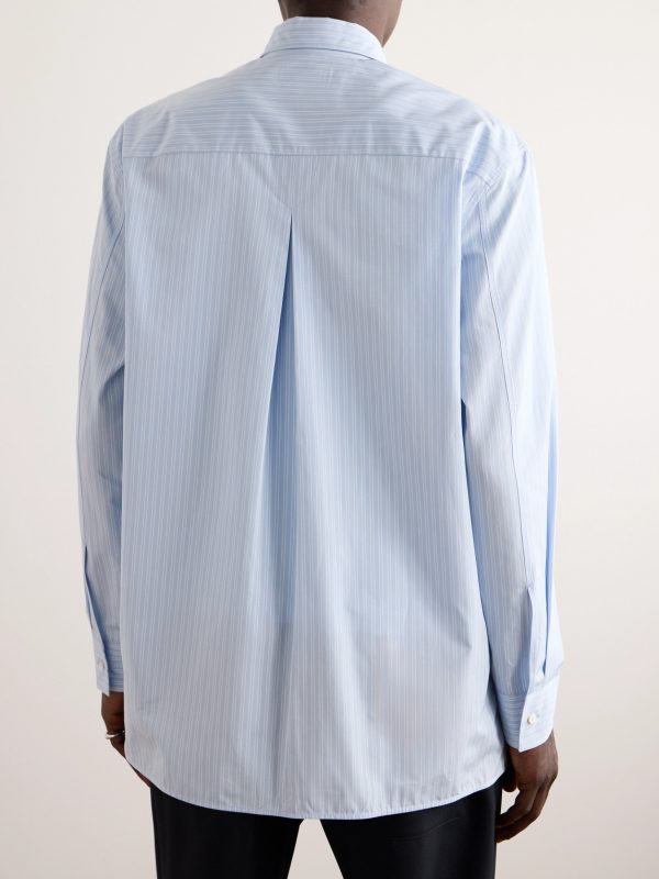 Thursday Logo-Embroidered Striped Cotton-Poplin Shirt - BK Thursday Logo-Embroidered Striped Cotton-Poplin Shirt - BK