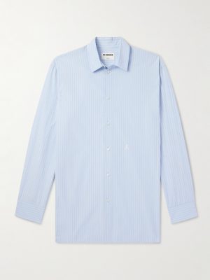 Thursday Logo-Embroidered Striped Cotton-Poplin Shirt