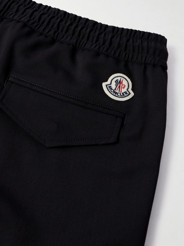 Slim-Fit Tapered Striped Grosgrain-Trimmed Wool-Blend Gabardine Sweatpants - CU Slim-Fit Tapered Striped Grosgrain-Trimmed Wool-Blend Gabardine Sweatpants - CU