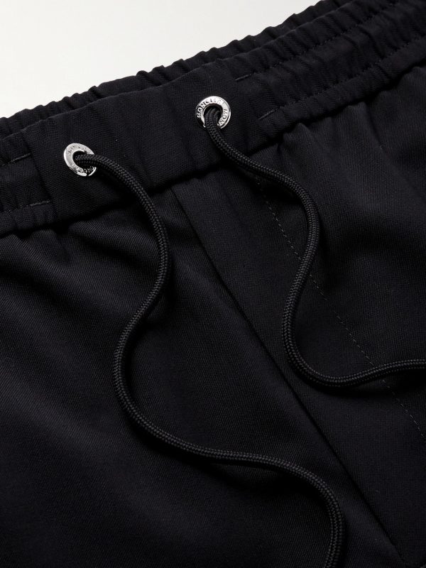 Slim-Fit Tapered Striped Grosgrain-Trimmed Wool-Blend Gabardine Sweatpants - E1 Slim-Fit Tapered Striped Grosgrain-Trimmed Wool-Blend Gabardine Sweatpants - E1