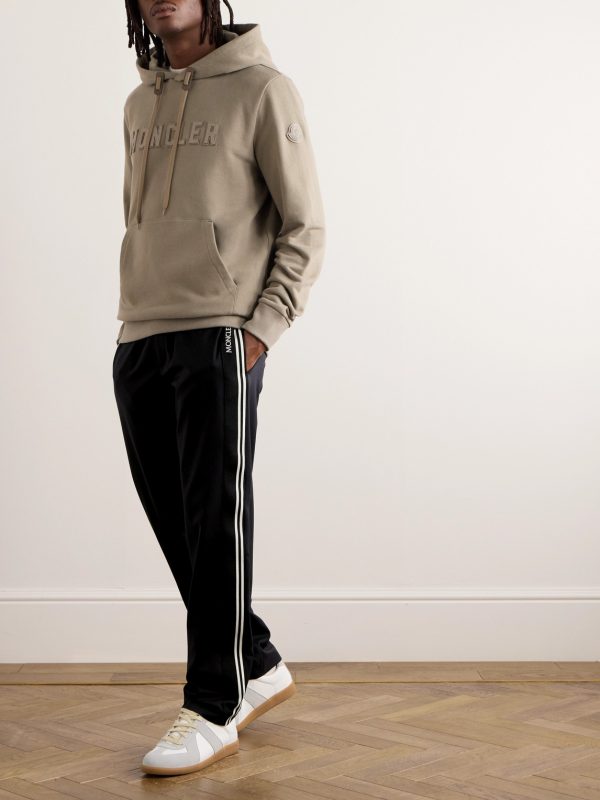 Slim-Fit Tapered Striped Grosgrain-Trimmed Wool-Blend Gabardine Sweatpants - OU Slim-Fit Tapered Striped Grosgrain-Trimmed Wool-Blend Gabardine Sweatpants - OU