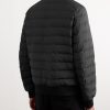 Striped Quilted Shell Down Bomber Jacket - BK Striped Quilted Shell Down Bomber Jacket - BK