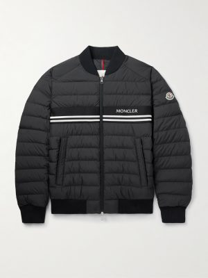 Striped Quilted Shell Down Bomber Jacket Striped Quilted Shell Down Bomber Jacket